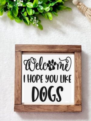 Farmhouse Signs - Welcome I hope you like dogs
