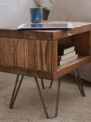 Hairpin Rustic Side Table