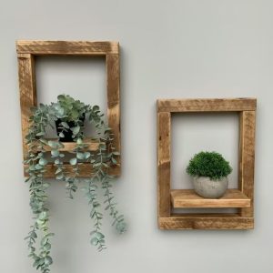 Rustic Wooden Wall Shelves (Per Set of 2)