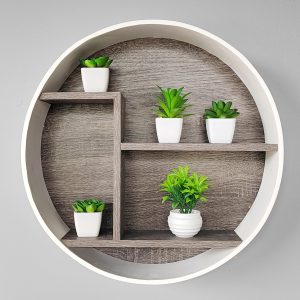Wall Shelf: MDF Circle: 3 Shelf