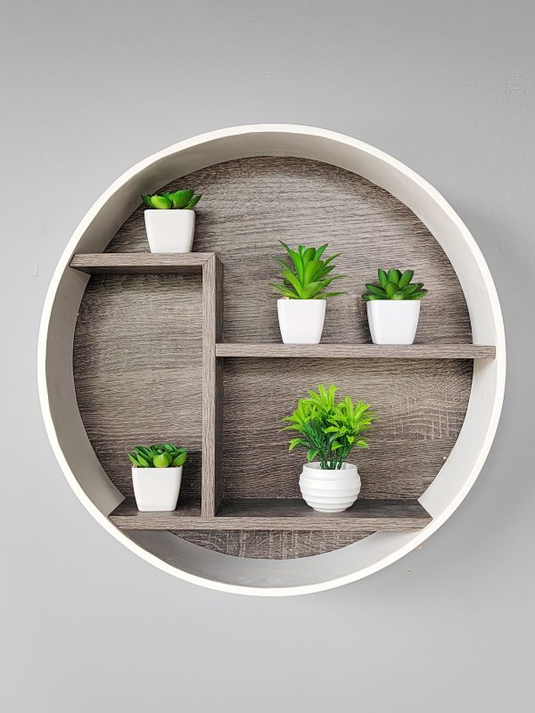 Wall Shelf: MDF Circle: 3 Shelf