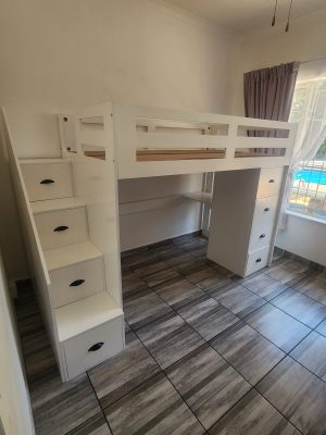 Loft Bed with Steps and Additional Chest of Drawers