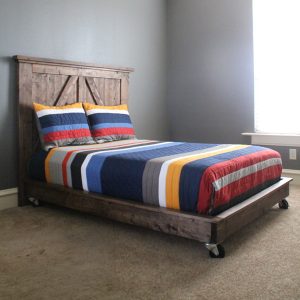 Farmhouse Platform Bed with headboard