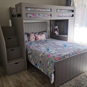 Loft Bed with Steps and Double Bed
