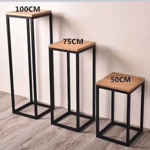 Set of 3 industrial Planter Stands