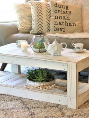 Rustic Coffee Table in white