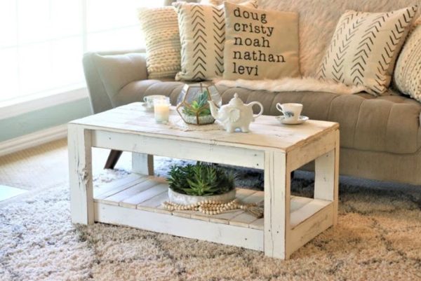 Rustic Coffee Table in white