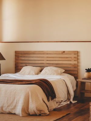 Solid Wood Slatted Headboard in Natural Pine
