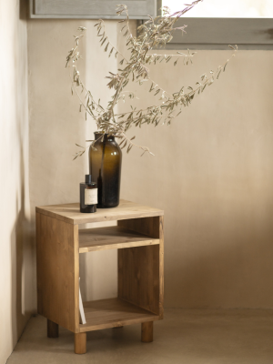 Solid Wood Nightstand with legs