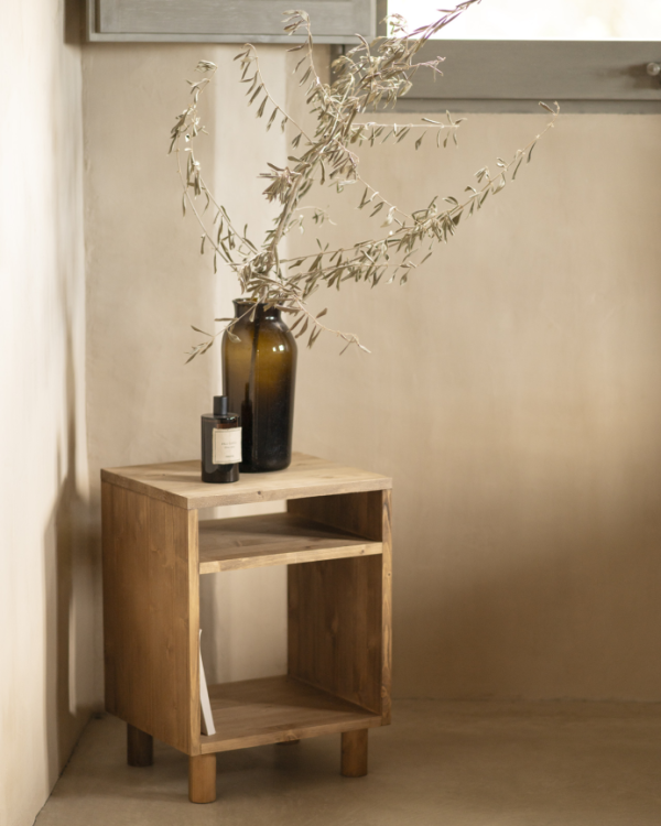 Solid Wood Nightstand with legs