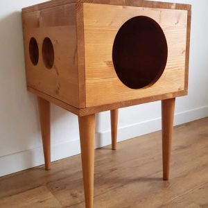 Cat House with long wooden legs