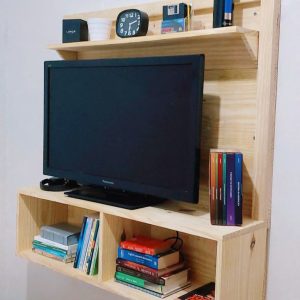 Wall Mounted TV Unit and Bookshelf