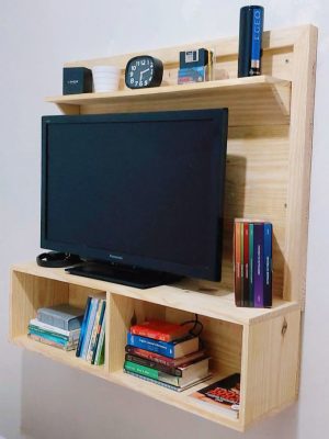 Wall Mounted TV Unit and Bookshelf