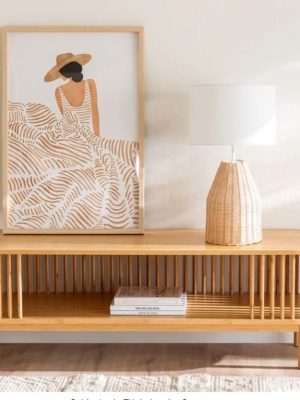 Solid Pine Fluted TV Stand