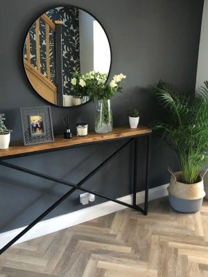 Juliet Entrance Hall Table with Steel Frame and solid pine top