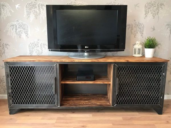 Rustic Industrial TV Unit