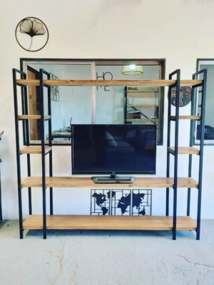 Industrial TV Stand with removeable shelves