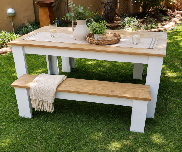 Farmhouse Table with 2 Benches