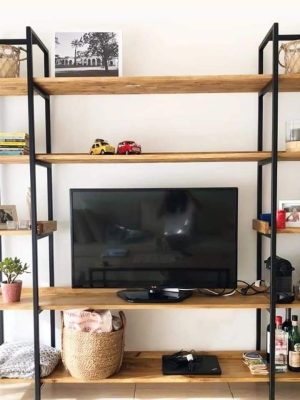 Industrial TV Stand with removeable shelves