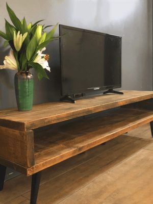Rustic Industrial TV Unit with black legs