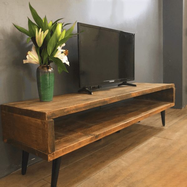 Rustic Industrial TV Unit with black legs