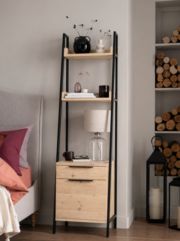 Rustic Nightstand with shelfs