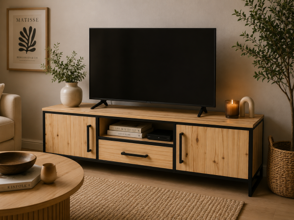 Industrial 2 door and 1 drawer TV Stand