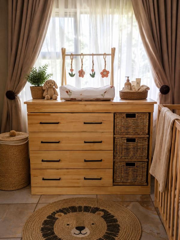 Sarah Solid Pine Baby Compactum or Chest of Drawers with baskets
