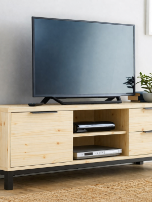 Industrial TV Stand with door and 2 drawers