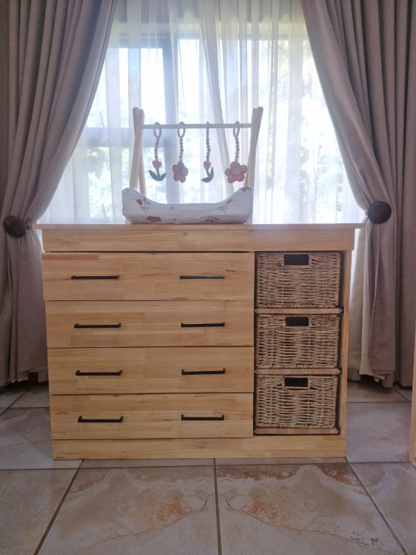 Sarah Solid Pine Baby Compactum or Chest of Drawers with baskets